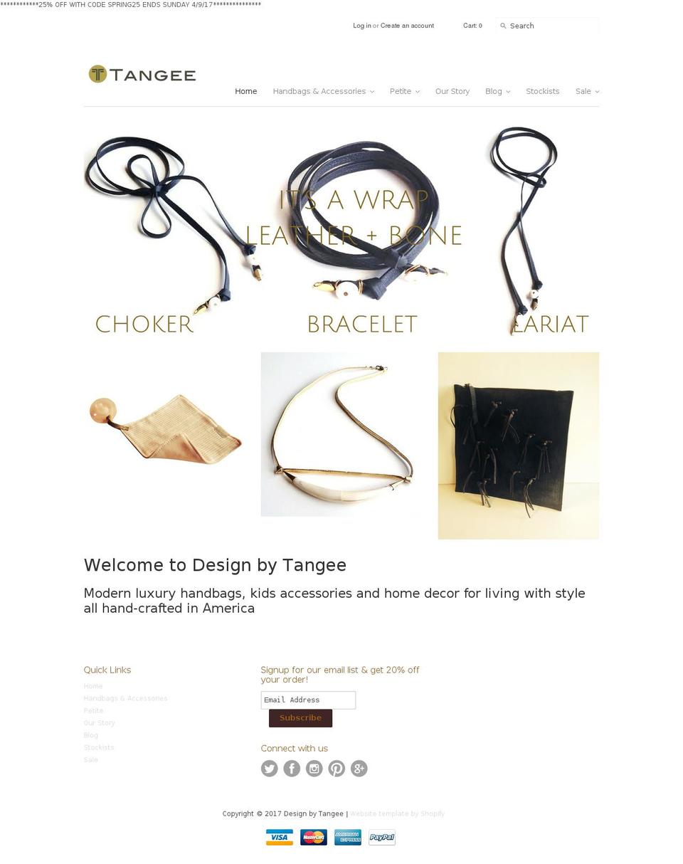 designbytangee.com shopify website screenshot