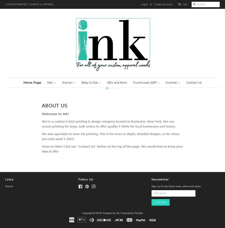 designed-ink.com — Shopify storefront screenshot