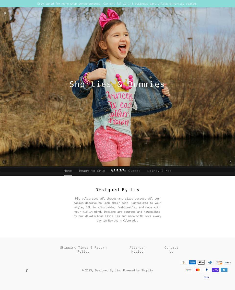 designedbyliv.com shopify website screenshot