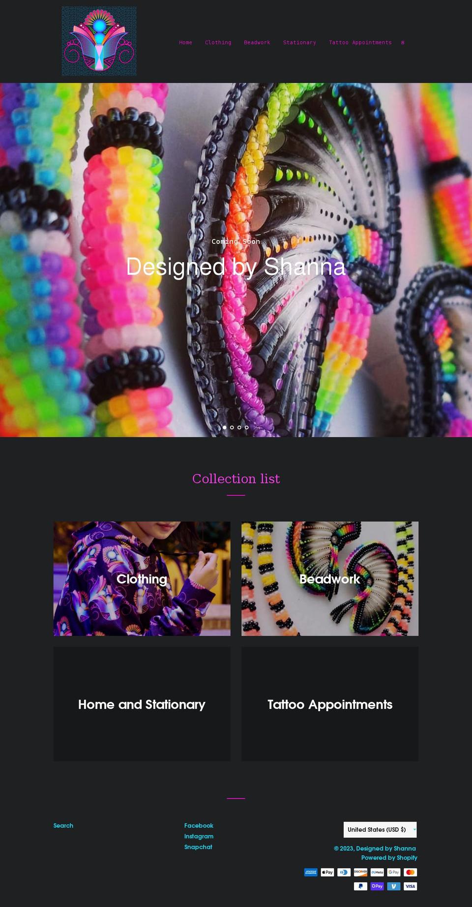 designedbyshanna.com shopify website screenshot