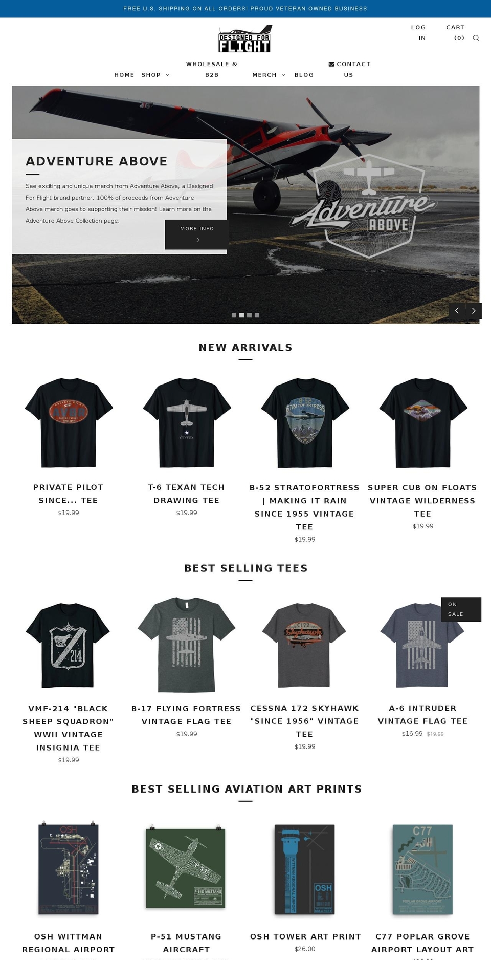 designedforflight.com — Shopify storefront screenshot