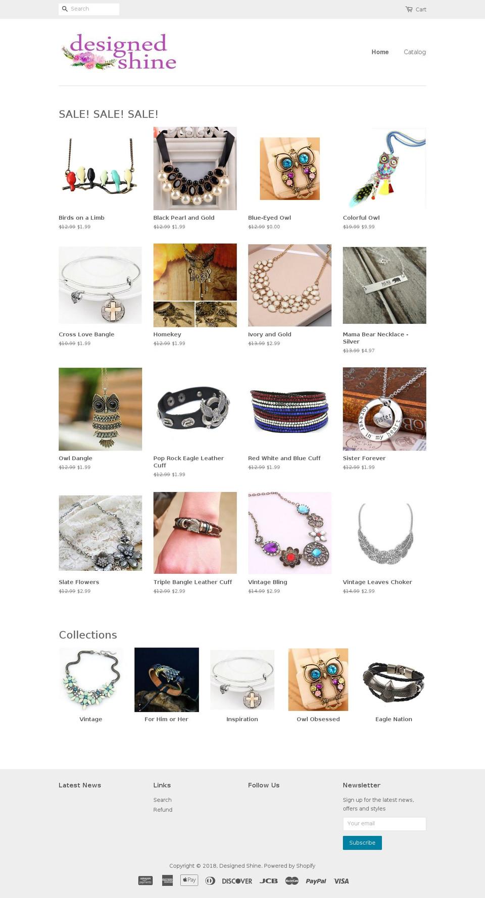 designedshine.com — Shopify storefront screenshot