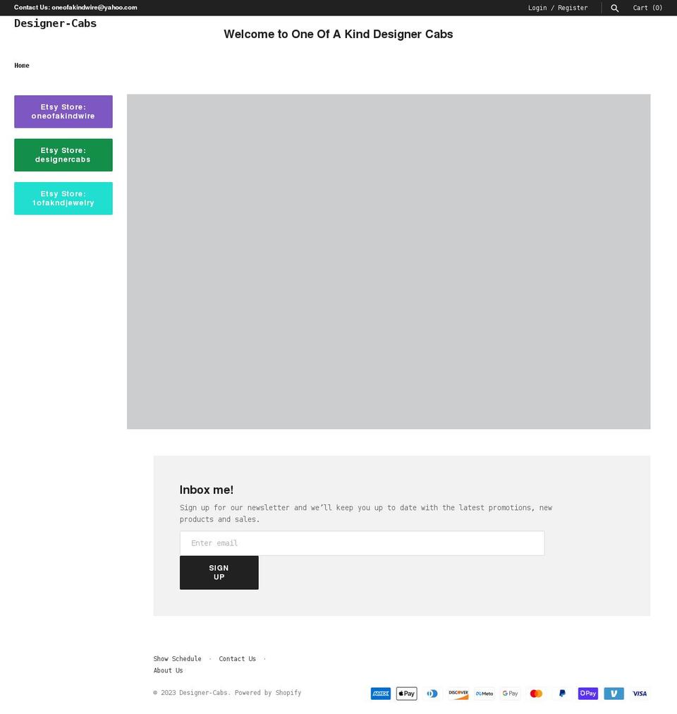 designer-cabs.com shopify website screenshot