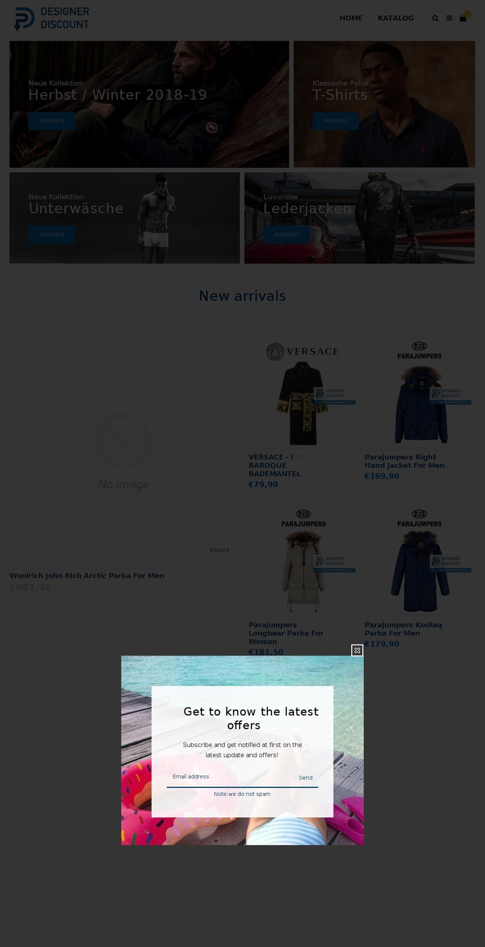home-v1 Shopify theme site example designer-discount.com