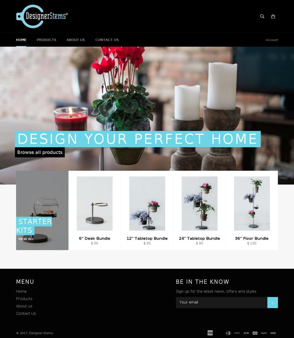 designer-stems.com shopify website screenshot
