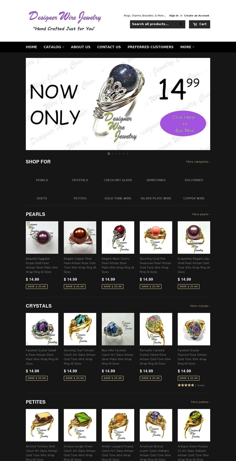 designer-wire-jewelry.com shopify website screenshot