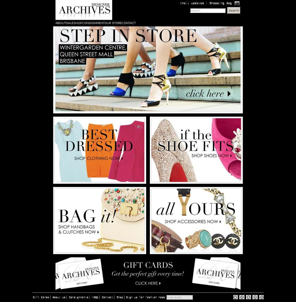 designerarchives.com.au shopify website screenshot