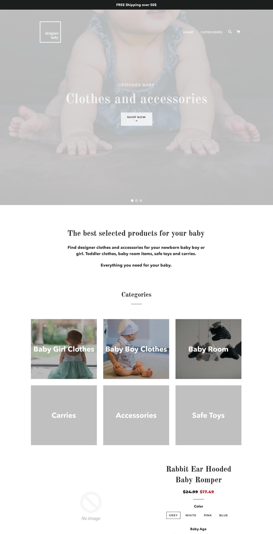 designerbaby.ca shopify website screenshot