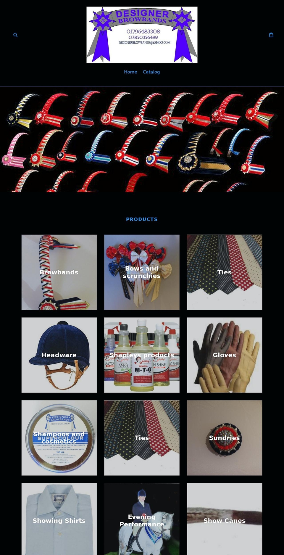 designerbrowbands.com — Shopify storefront screenshot