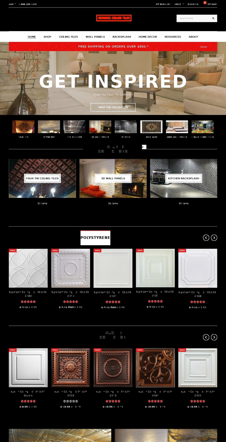 decortica-theme-source Shopify theme site example designerceilingtiles.com