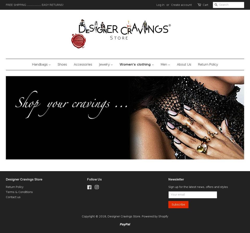 designercravings.com — Shopify storefront screenshot
