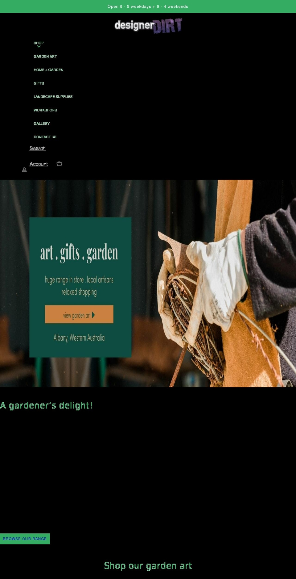 designerdirtwa.com.au shopify website screenshot