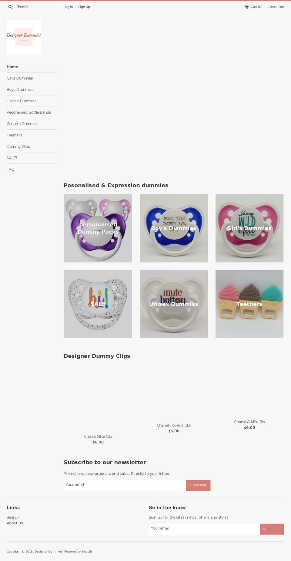 designerdummies.com — Shopify storefront screenshot