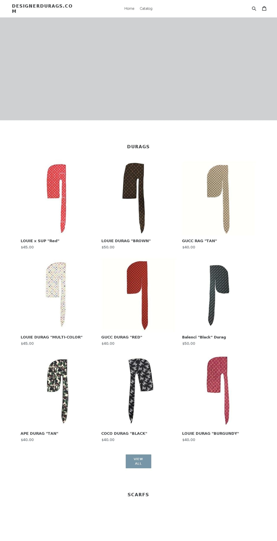 designerdurags.com — Shopify storefront screenshot