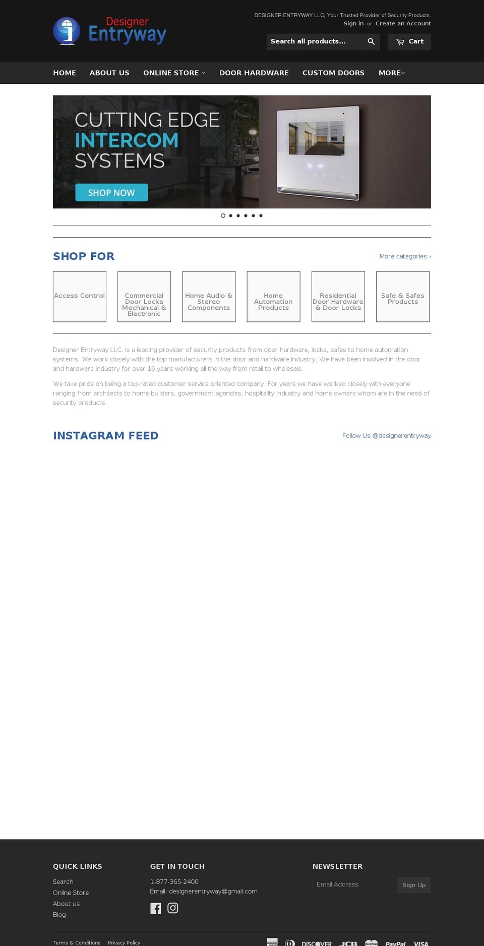 designerentryway.com shopify website screenshot