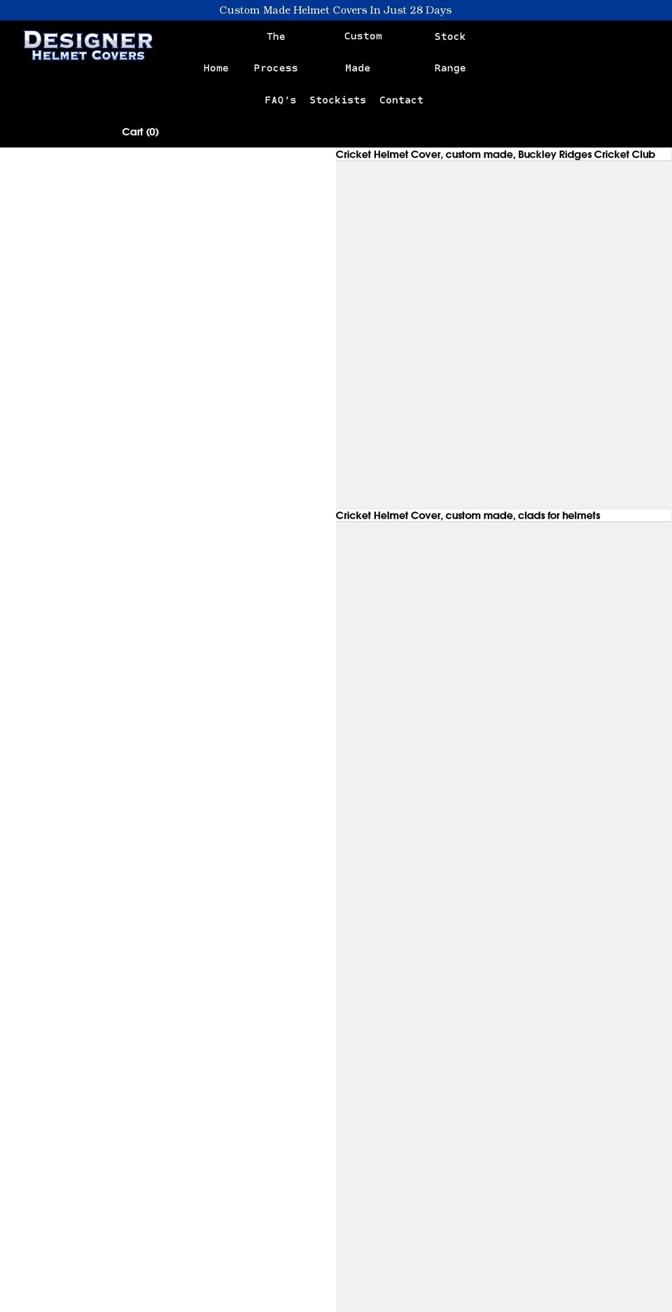 designerhelmetcovers.com shopify website screenshot