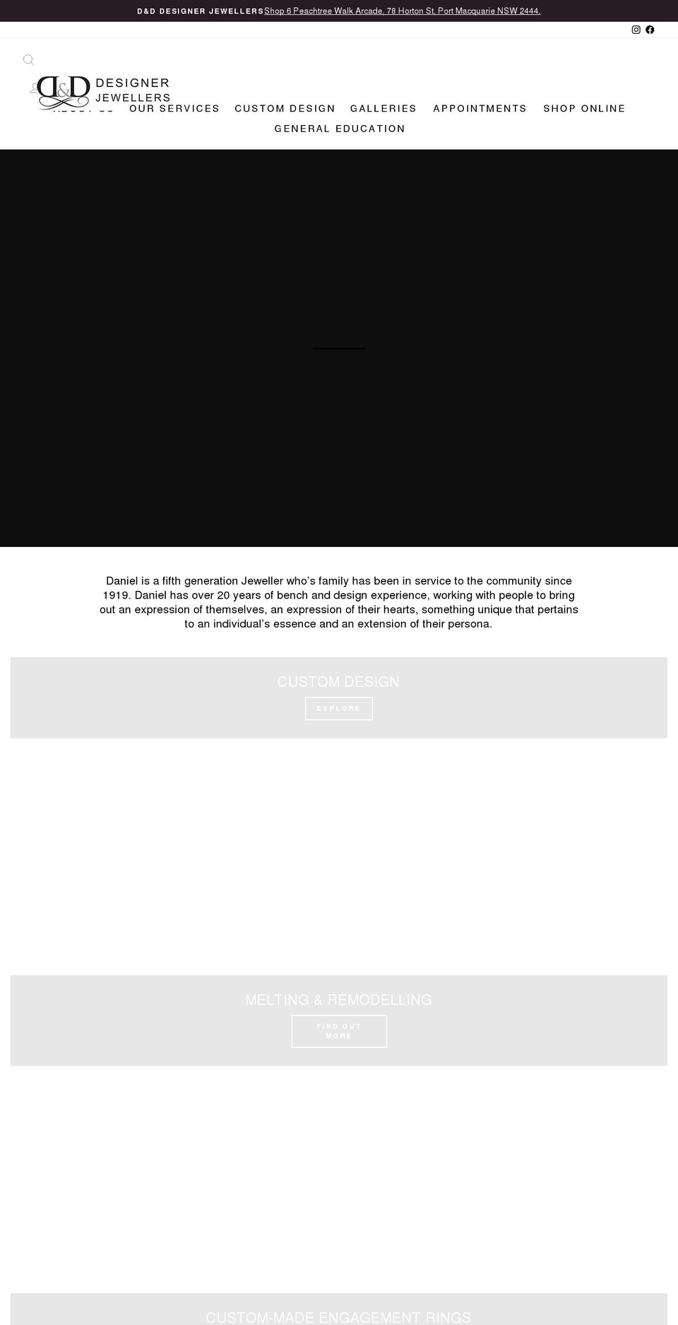 designerjewellers.com.au shopify website screenshot