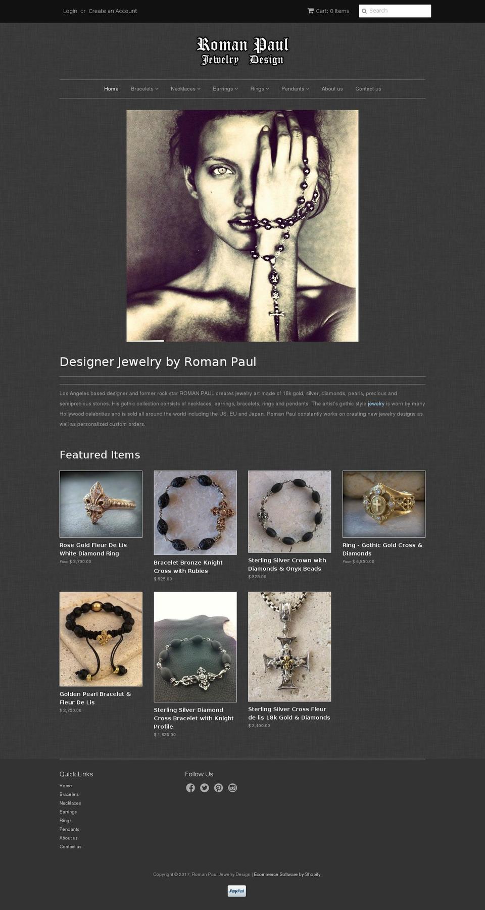 designerjewelryart.com shopify website screenshot