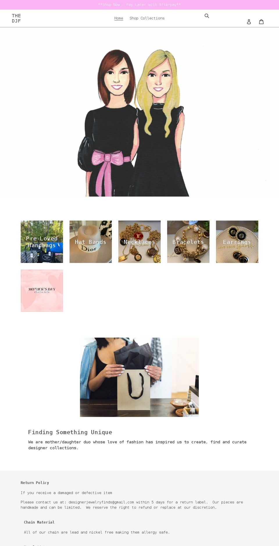 designerjewelryfinds.com shopify website screenshot