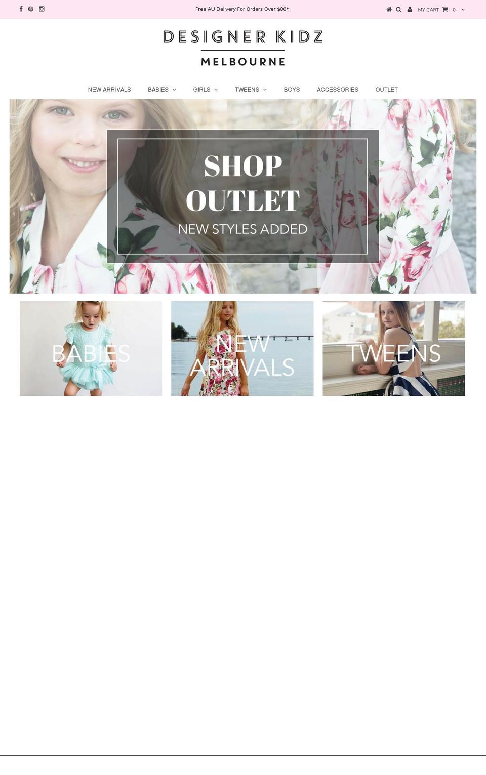 designerkidz.com.au shopify website screenshot