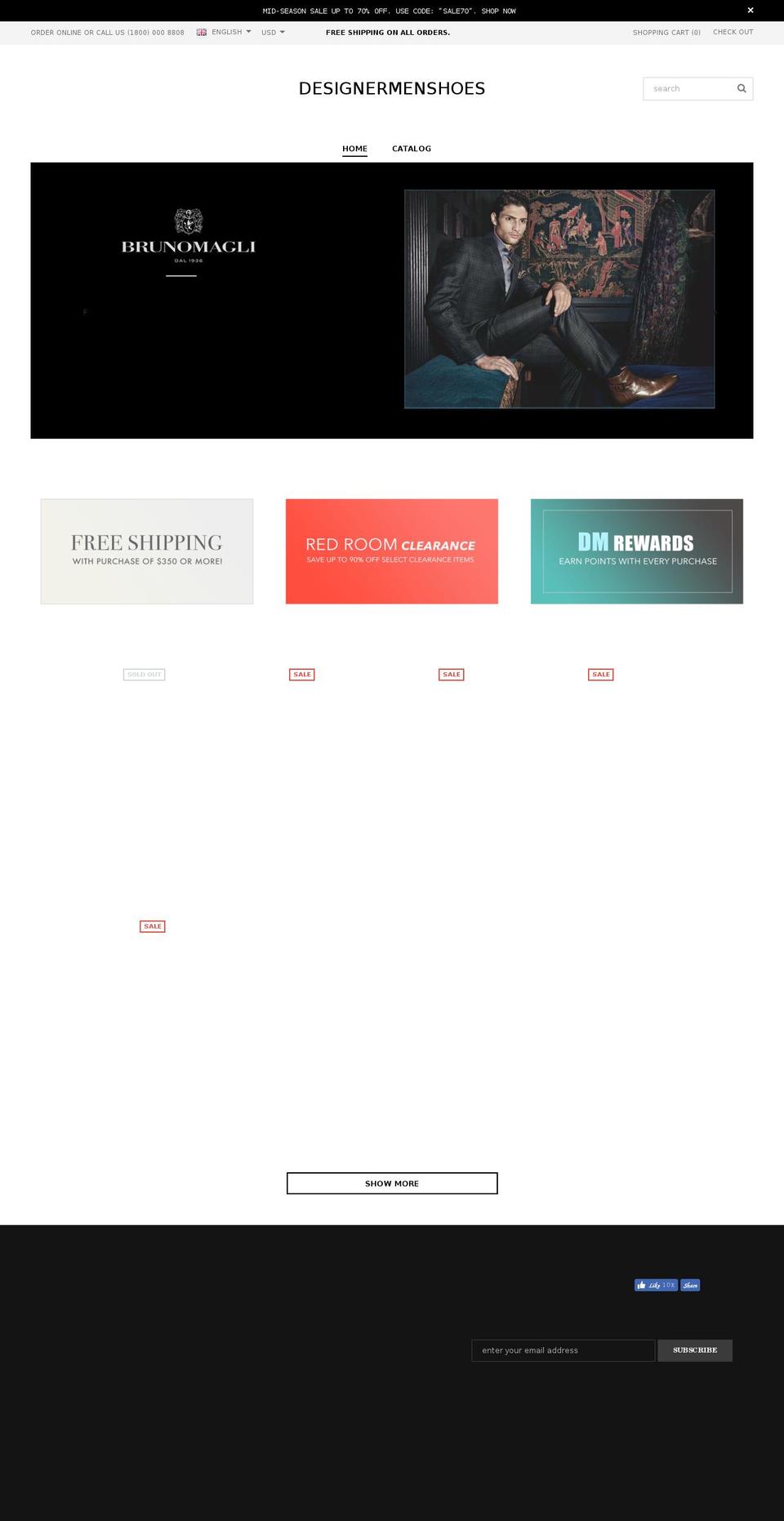 designermenshoes.com — Shopify storefront screenshot