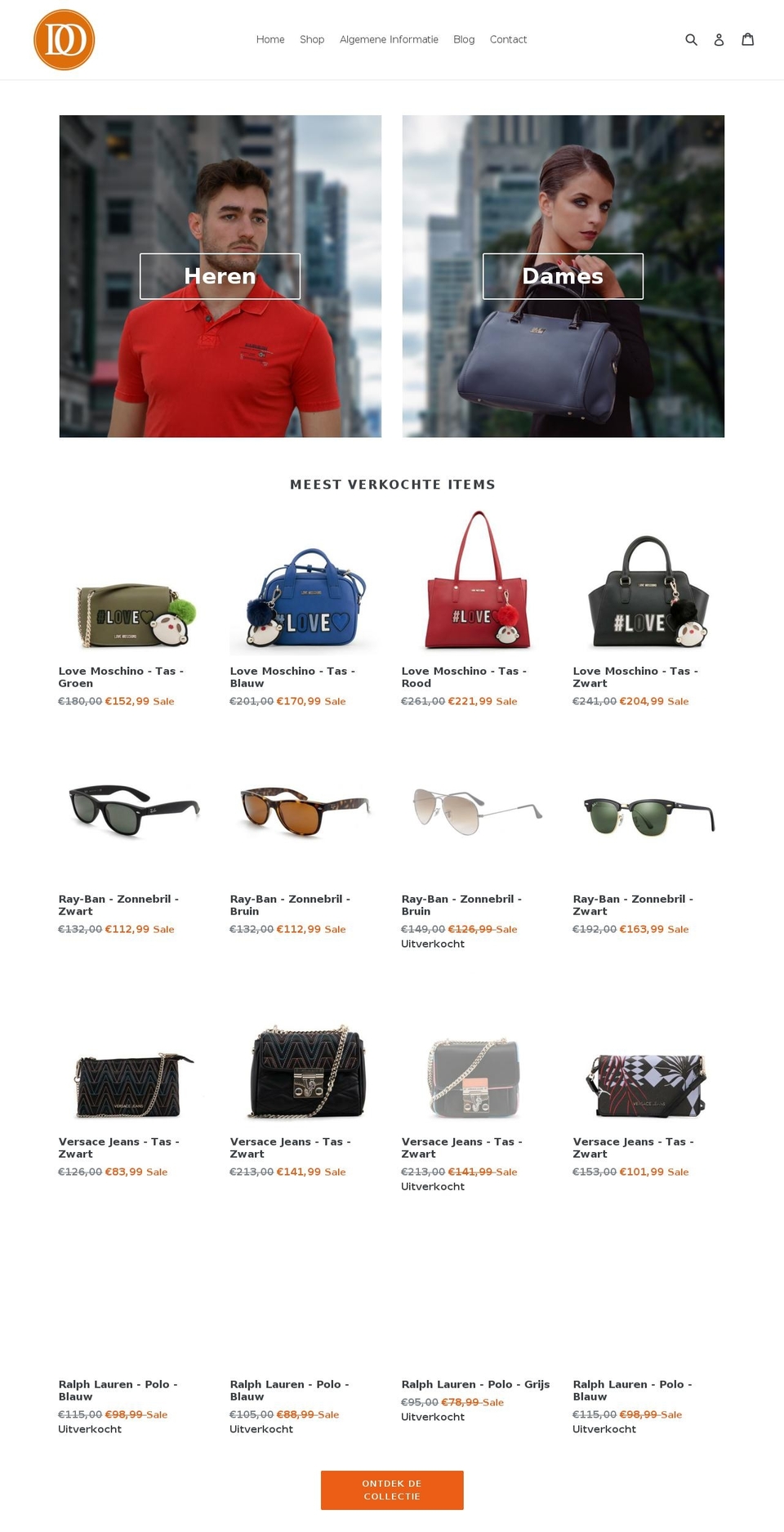 designeroutlet.nl shopify website screenshot