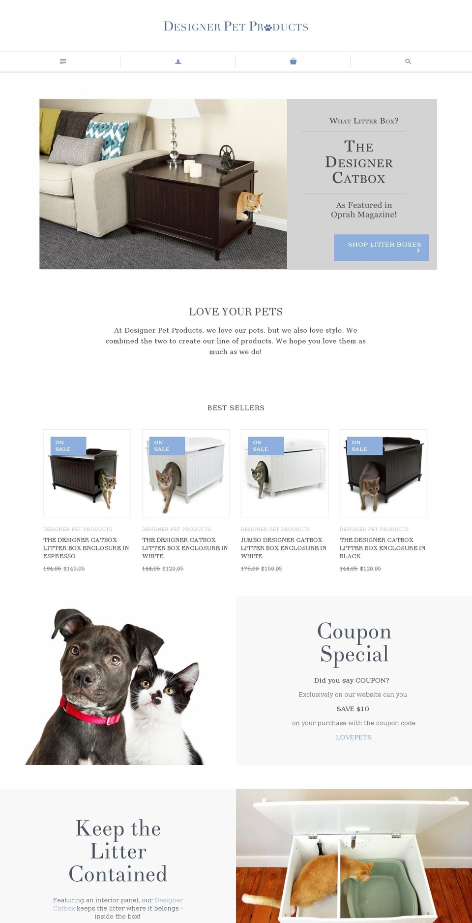 designerpetproducts.biz shopify website screenshot