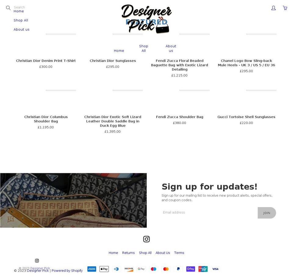 designerpick.co.uk shopify website screenshot