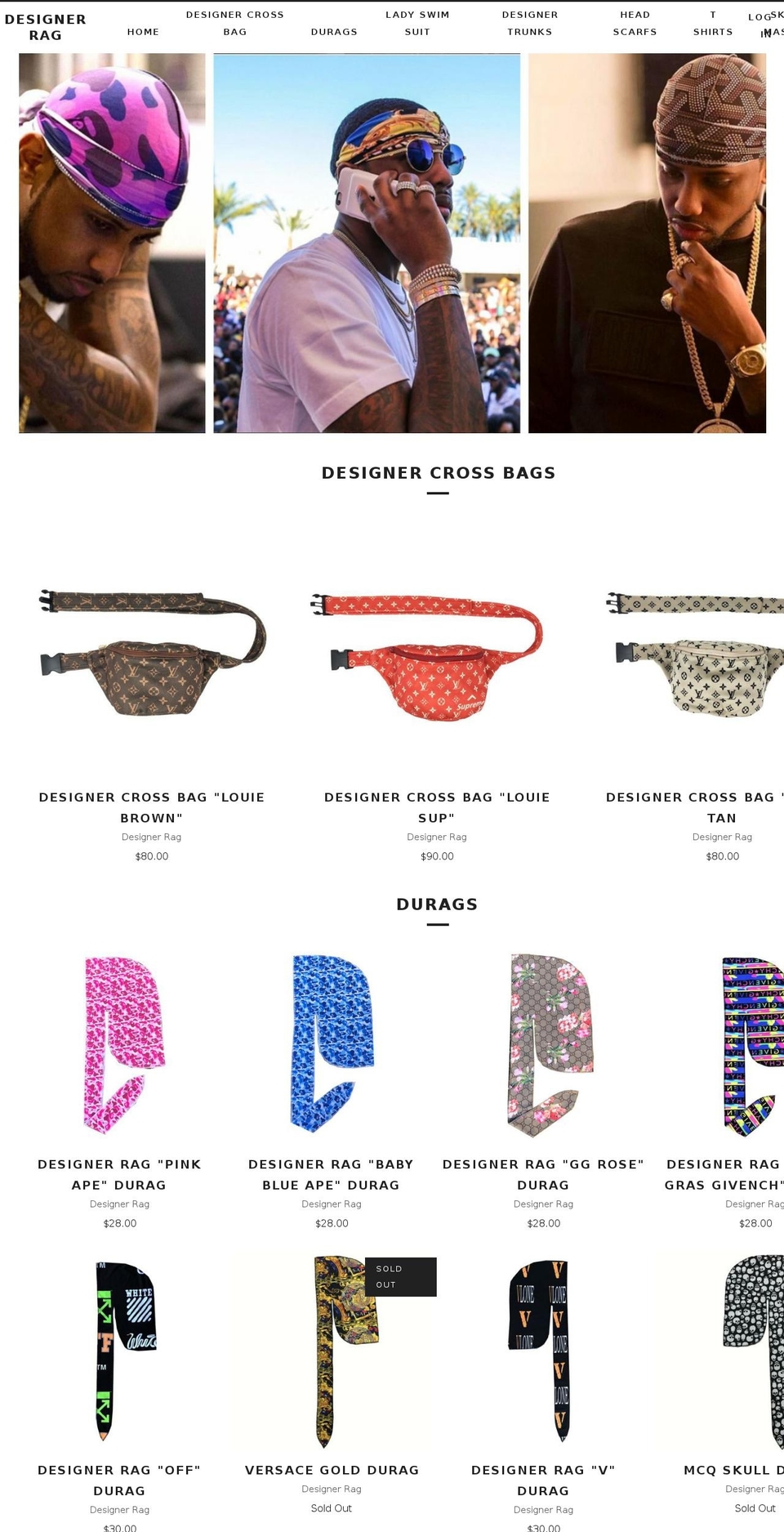 designerrag.net shopify website screenshot