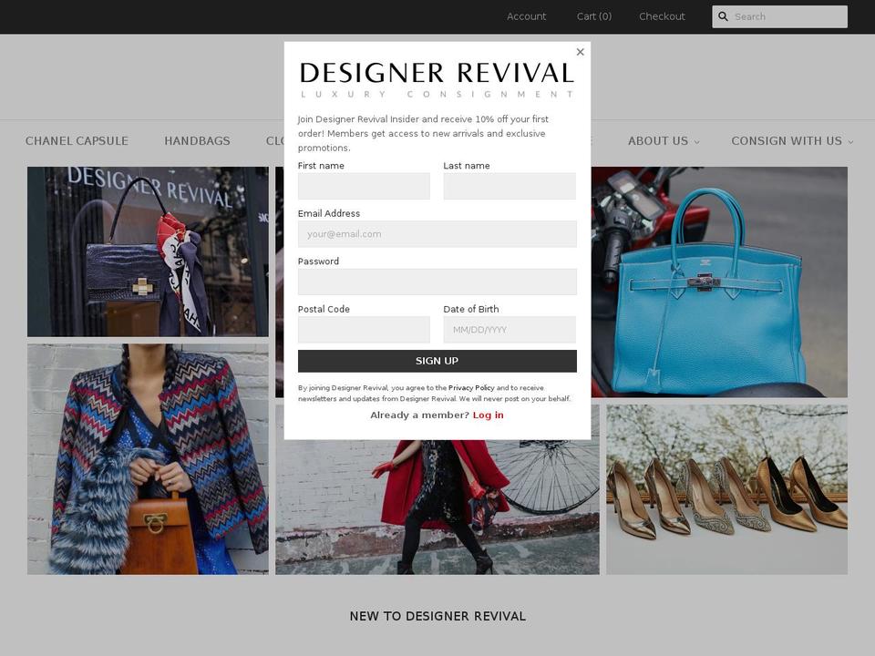 designerrevival.com shopify website screenshot