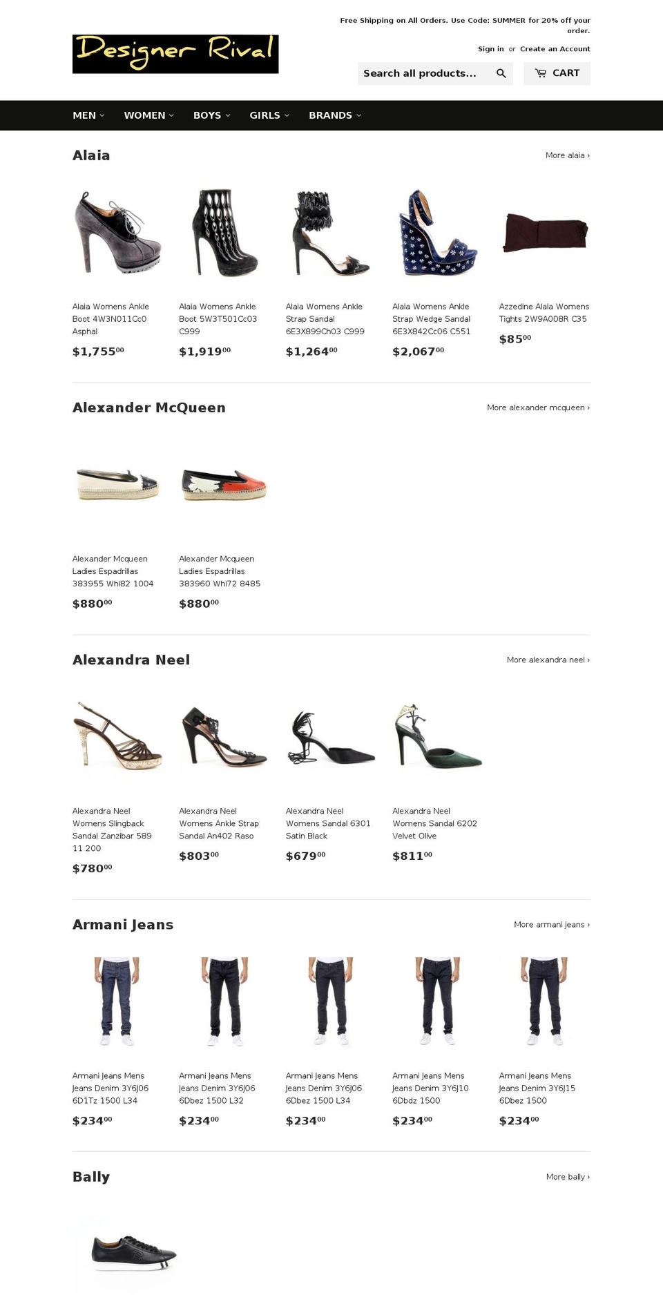 designerrival.com — Shopify storefront screenshot