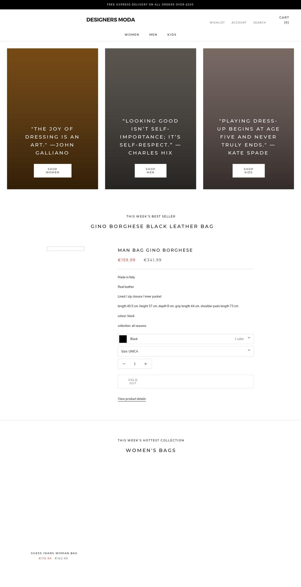 designersmoda.com — Shopify storefront screenshot