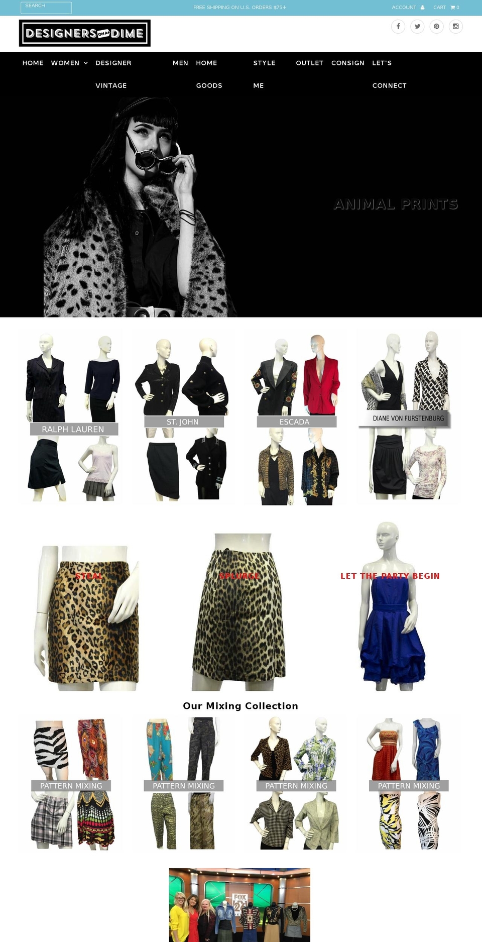 designersonadime.com shopify website screenshot