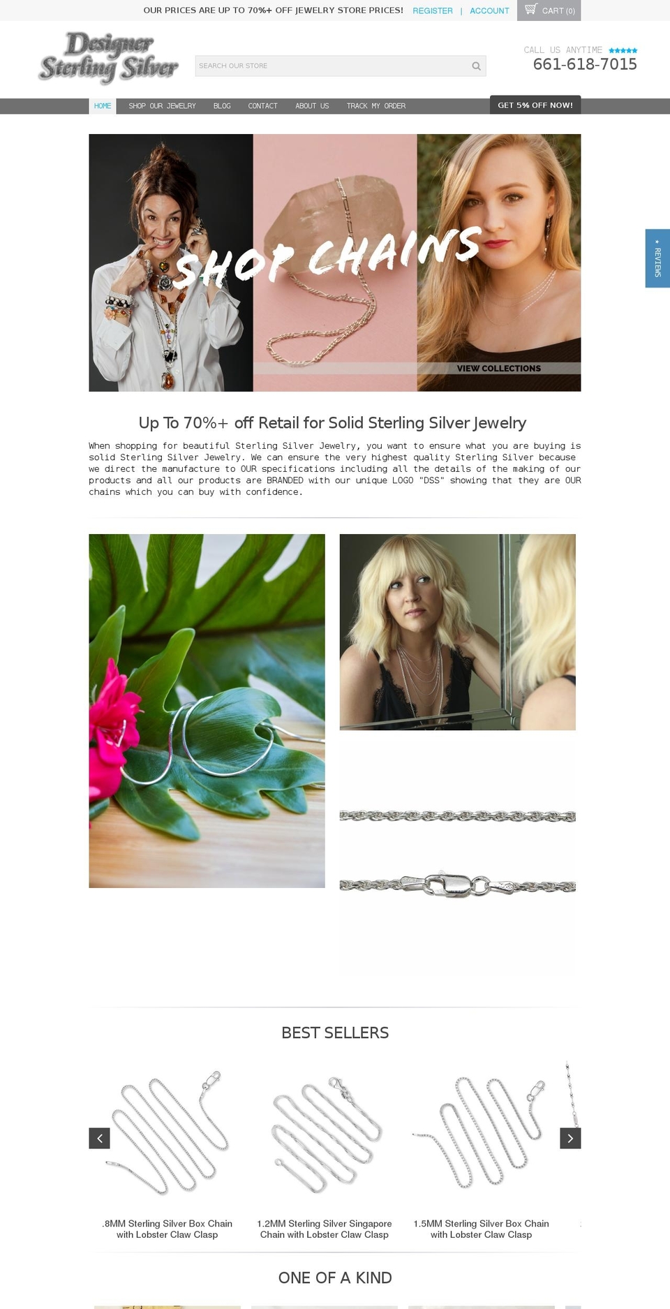 designersterlingsilver.com shopify website screenshot