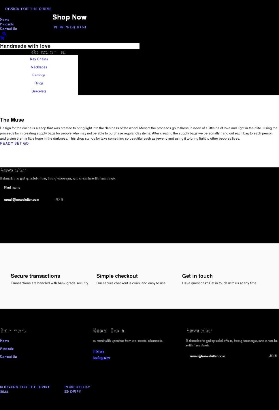 designforthedivine.com shopify website screenshot