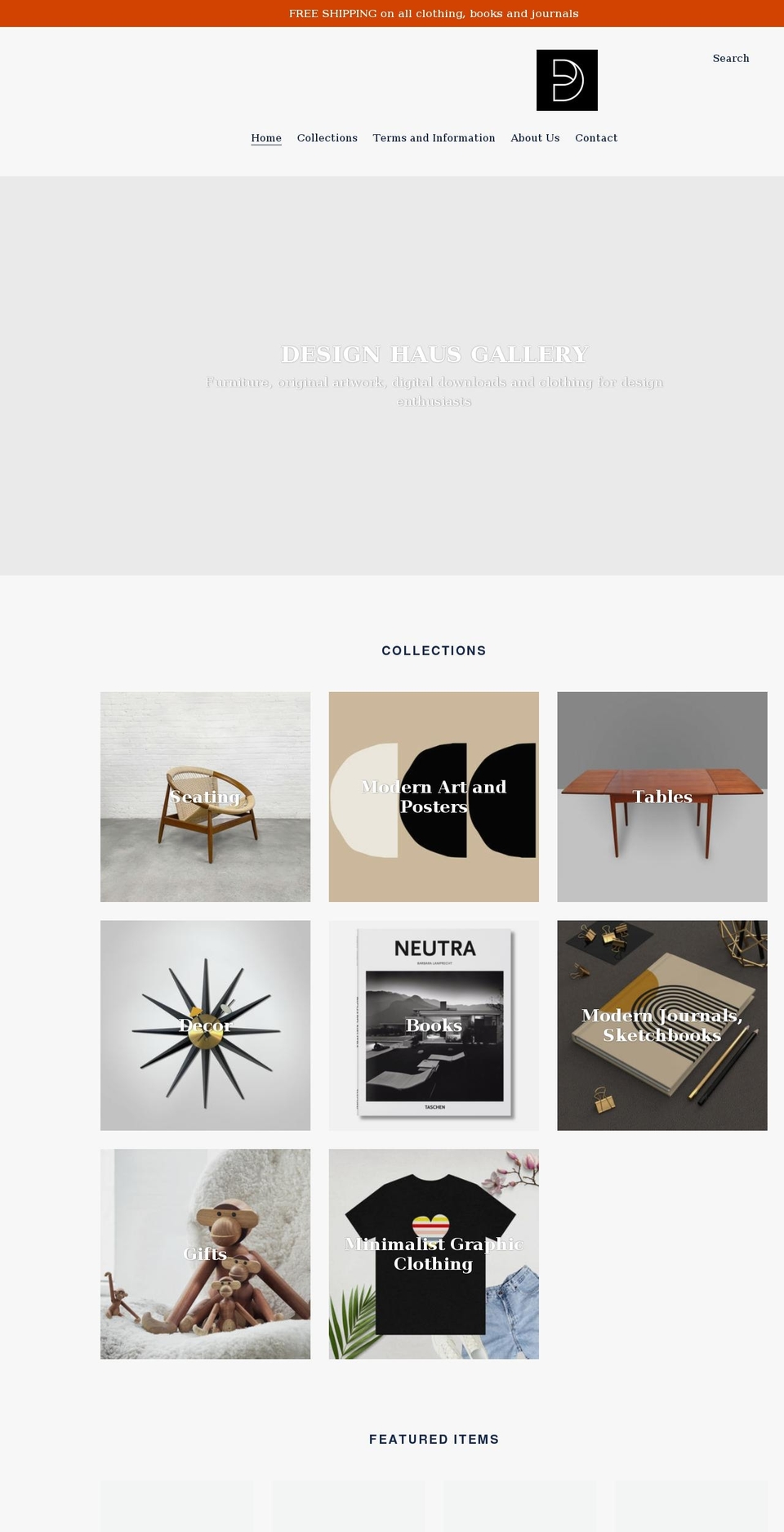 designhaus.gallery shopify website screenshot