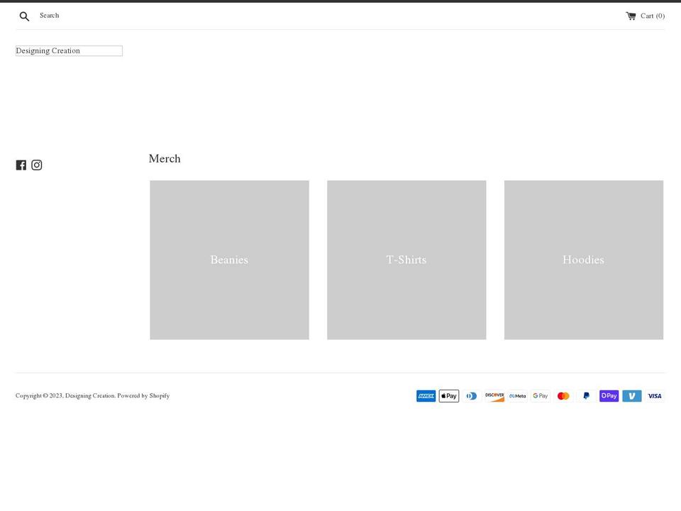 designingcreationmerch.com shopify website screenshot