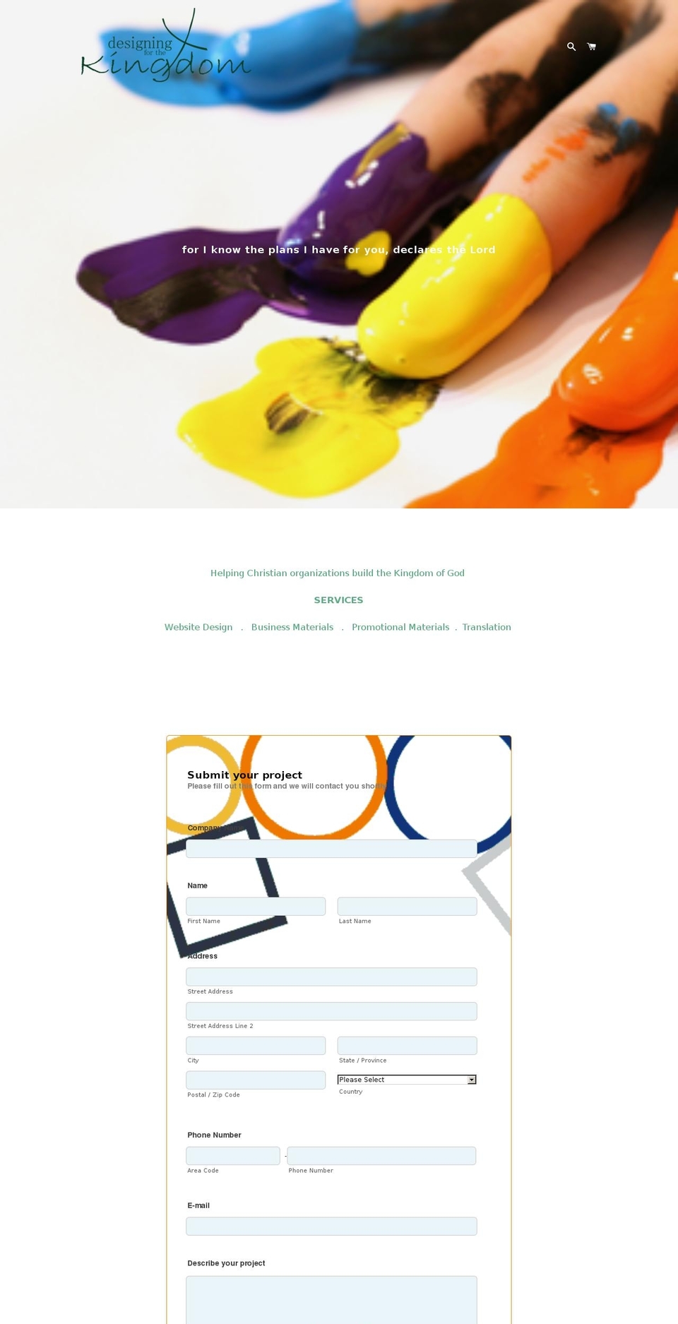 designingforthekingdom.com — Shopify storefront screenshot