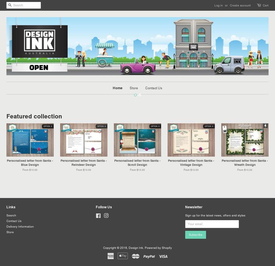 designink.com.au shopify website screenshot