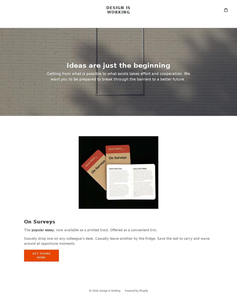 designisworking.com shopify website screenshot