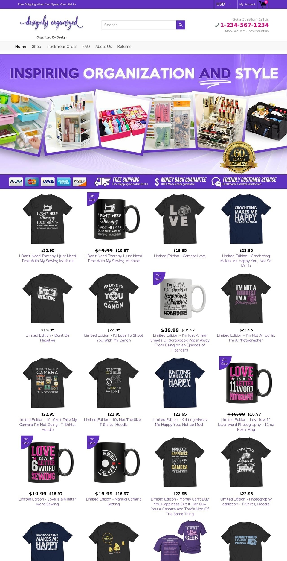 designlyorganized.com shopify website screenshot
