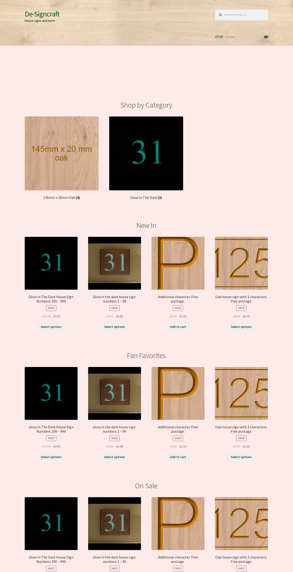 designsandcraft.com — Shopify storefront screenshot