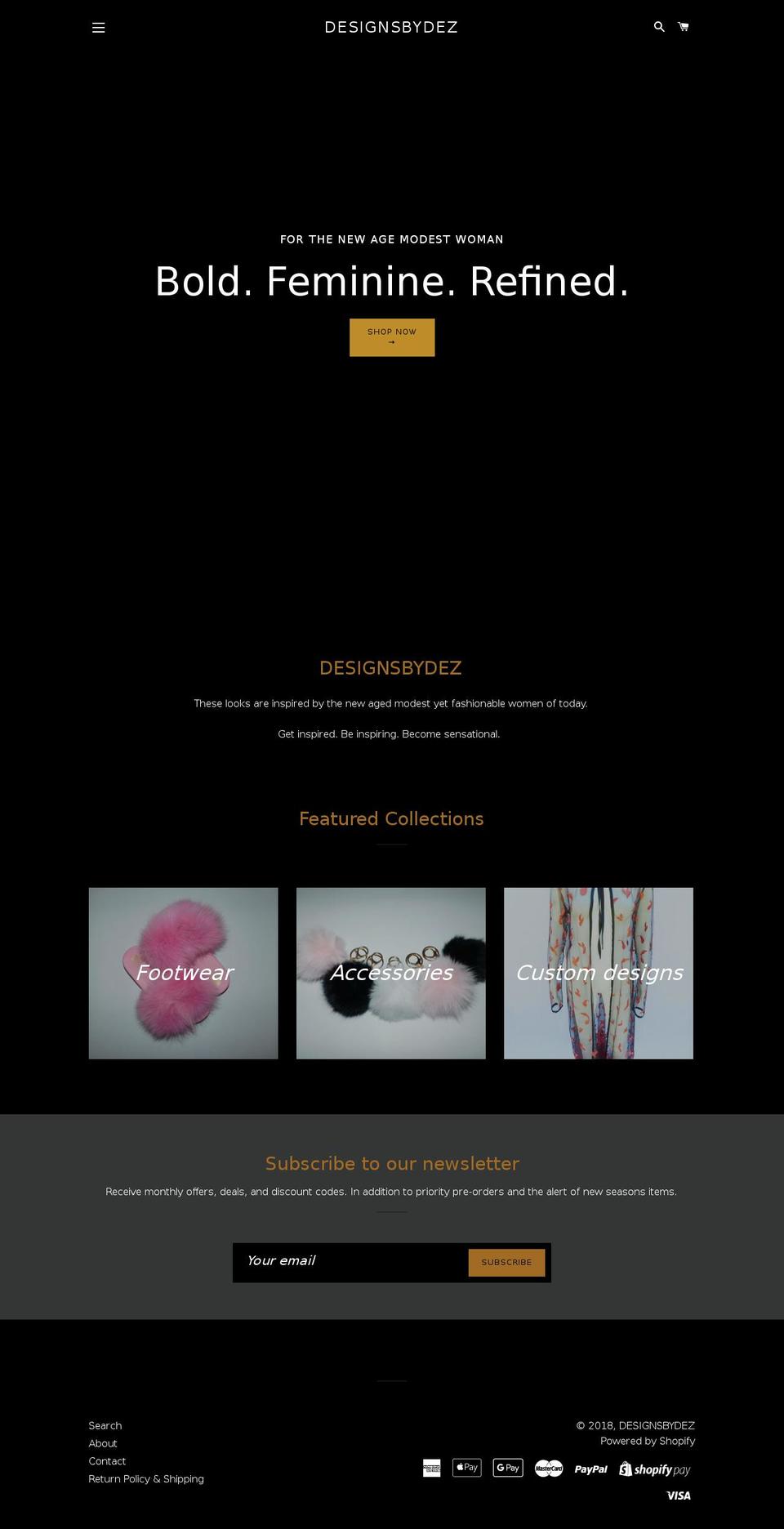 designsbydez.com — Shopify storefront screenshot