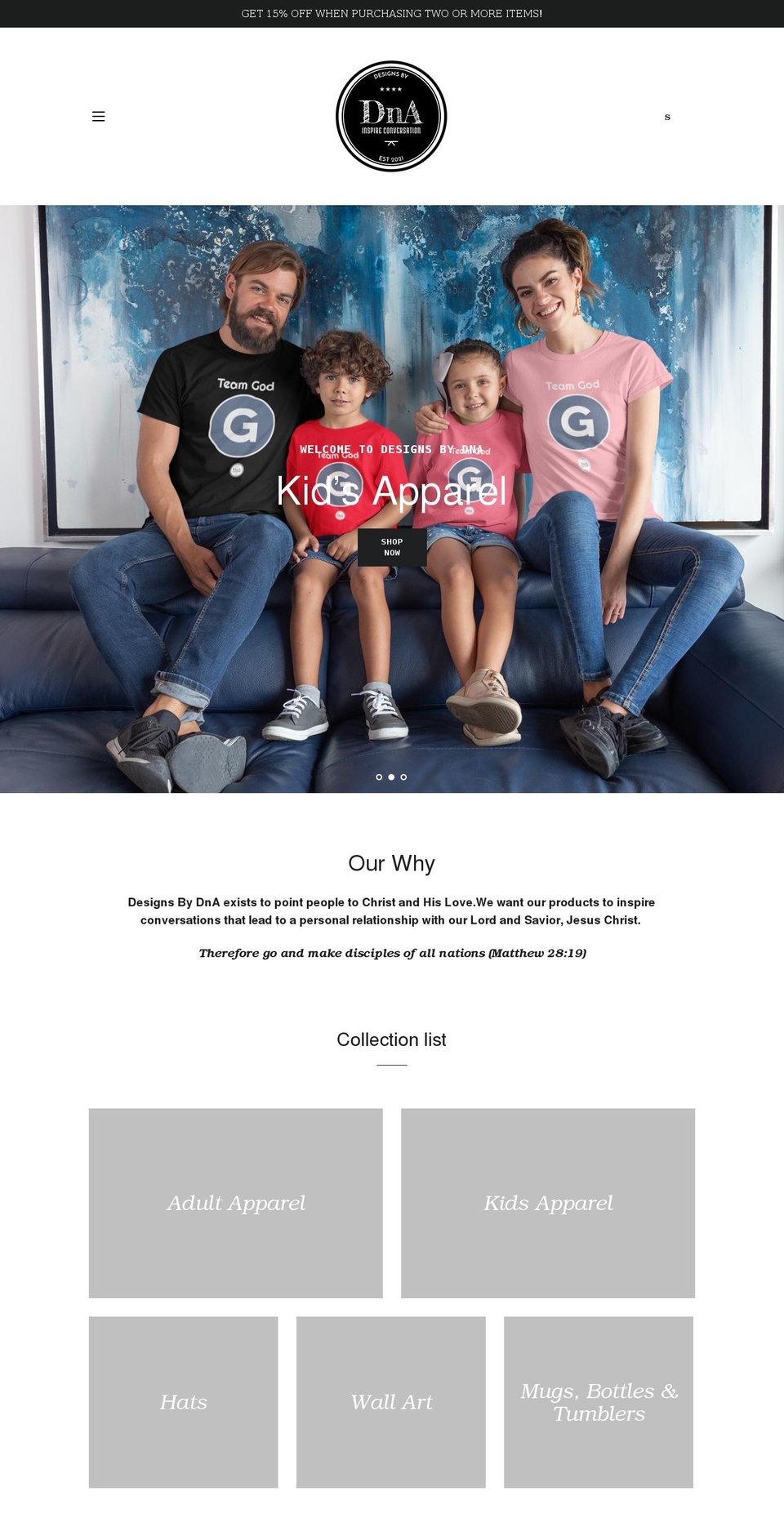 designsbydna.com shopify website screenshot