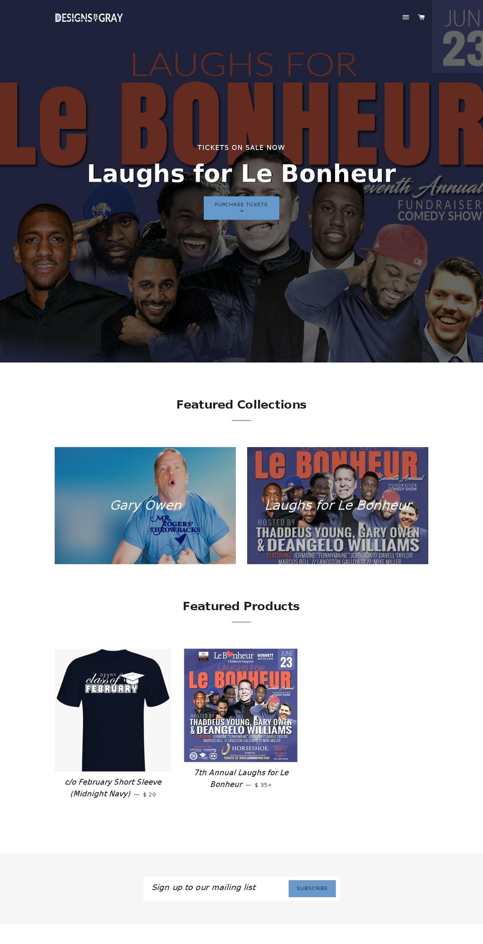 designsbygray.com — Shopify storefront screenshot