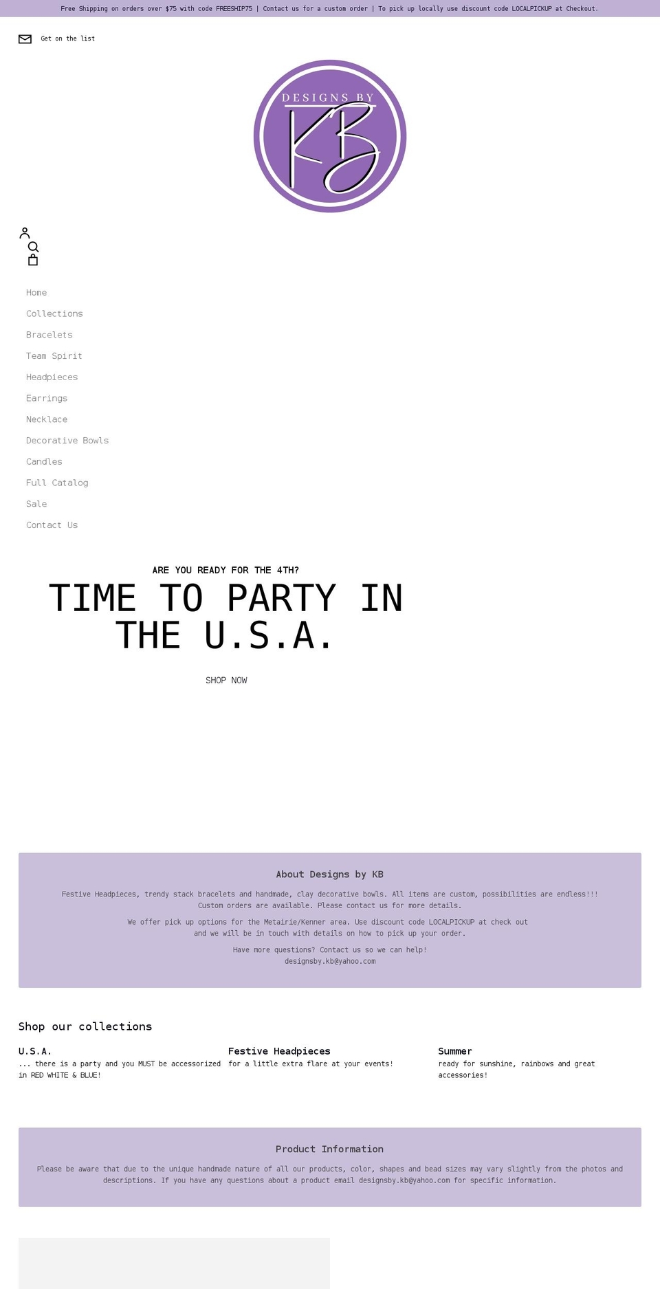 designsbykb.net shopify website screenshot