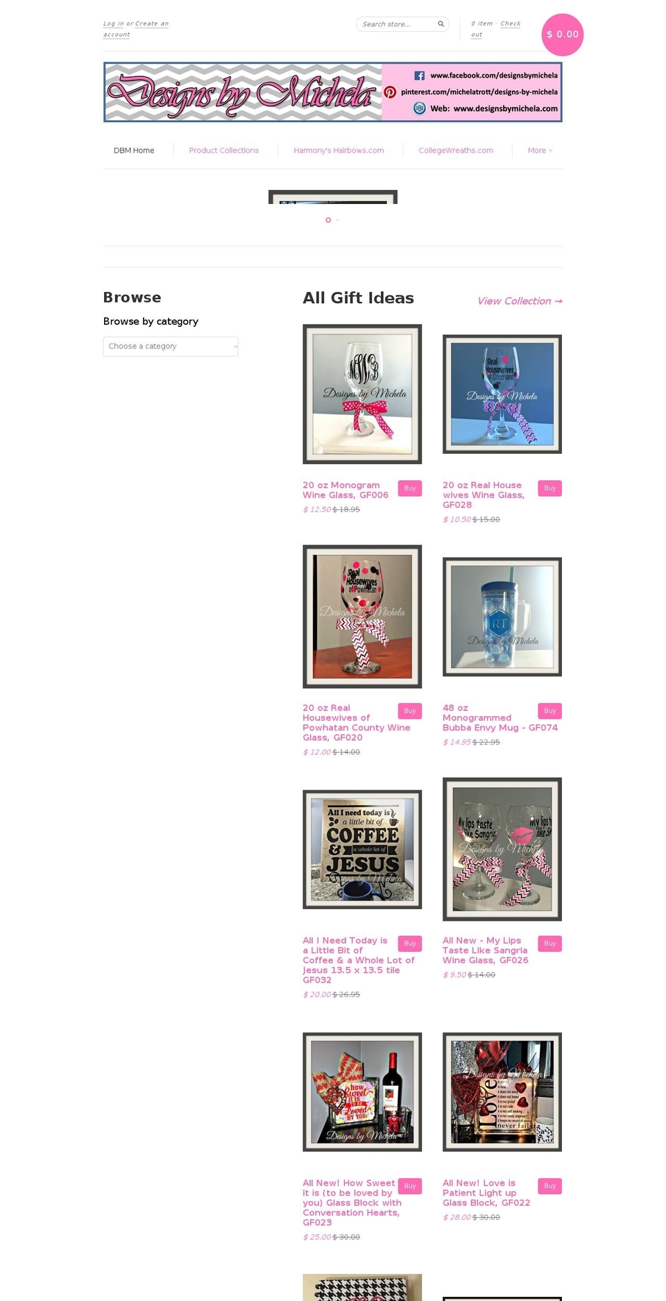 designsbymichela.com — Shopify storefront screenshot