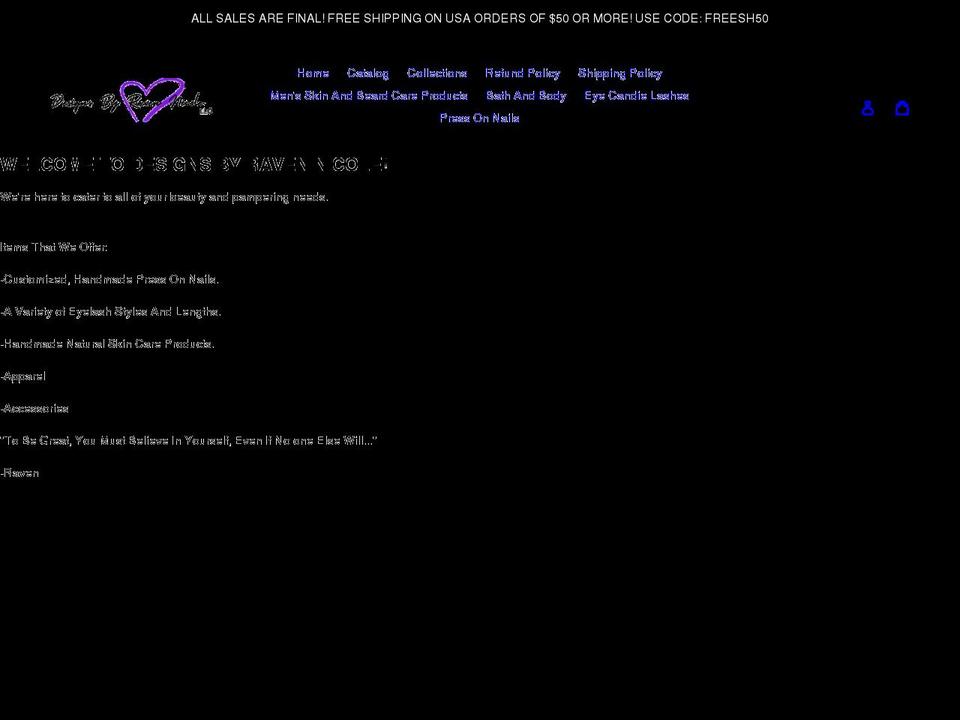 designsbyravennicole.com shopify website screenshot