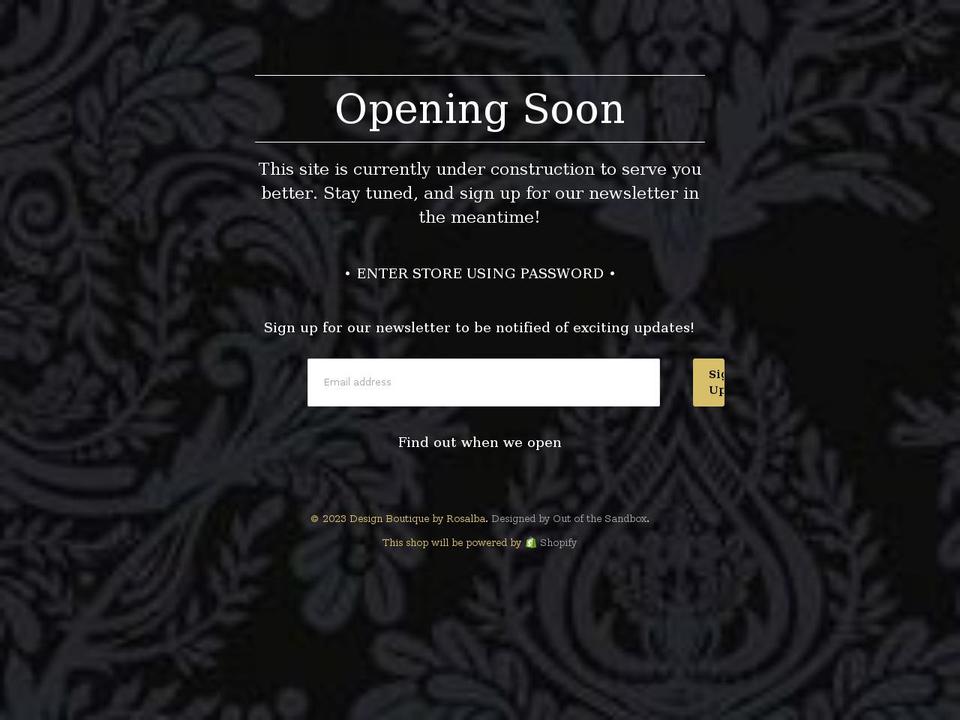 designsbyrosalba.com shopify website screenshot
