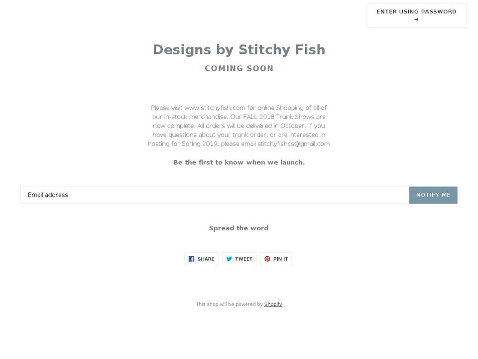 designsbystitchyfish.com — Shopify storefront screenshot